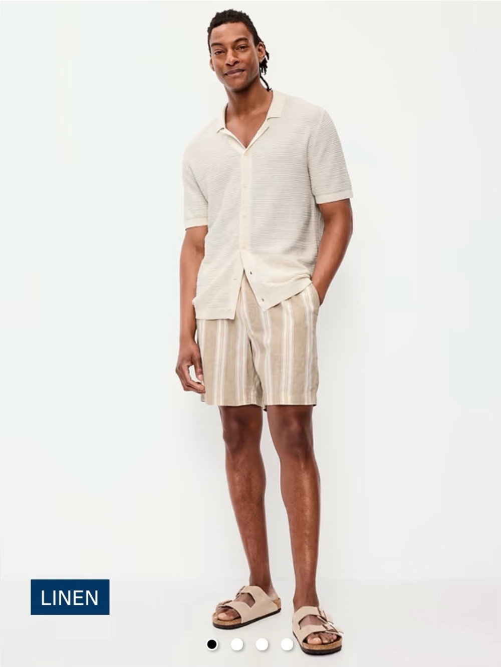 NWT- Old Navy Men's Linen Blend Stripe Shorts - size Large